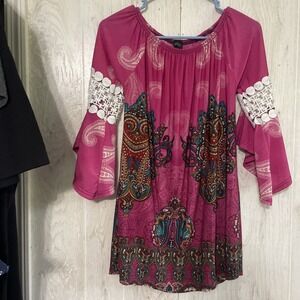 Women's Dress WinWin  Size S-m Tunic Boho‎ 97% Polyester